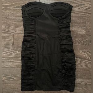 Aggie Satin Strapless Dress